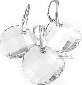 Kryształy Kolczyki+Wisiorek Crystal Twist Srebro