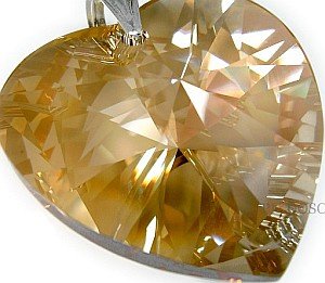 Kryształy duży wisiorek GOLDEN HEART 40MM