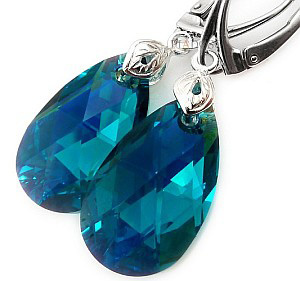 Najnowsze! Kryształy Piękne Kolczyki Blue Zircon
