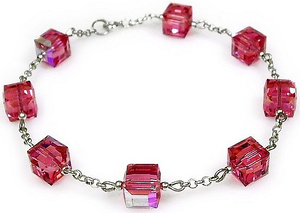 Nowe Kryształy Bransoletka Rose Cube Charm
