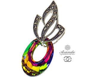 CRYSTALS PENDANT VITRAIL HELIOS ADMIRE STERLING SILVER