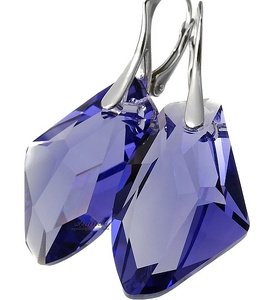 CRYSTALS BEAUTIFUL EARRINGS GALACTIC TANZANITE STERLING SILVER 925