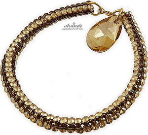 Nowe Kryształy Bransoletka Golden Crystallized
