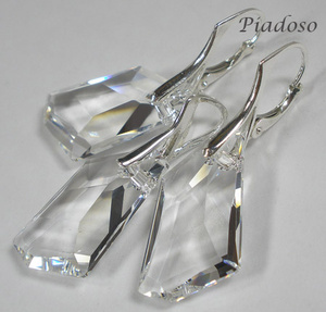 Kryształy Komplet+Łańcuszek Srebro Crystal