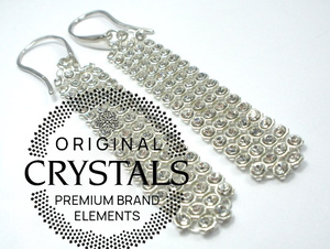 Kryształy piękne kolczyki CRYSTAL MESH