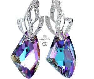 SWAROVSKI UNIKAT kolczyki VITRAIL GALACTIC ADMIRE SREBRO VL