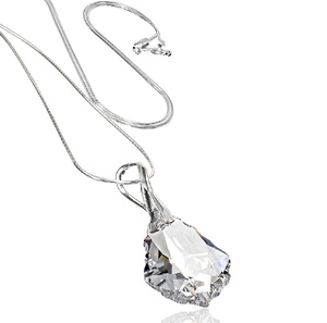 Kryształy Wisiorek+Łańcuszek Crystal Baroque Srebro