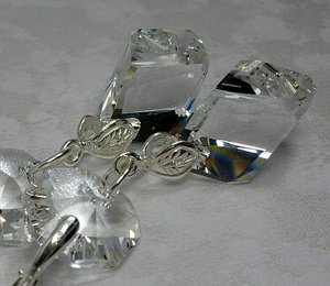 SWAROVSKI kolczyki SREBRO Crystal 22+14 CERTYFIKAT