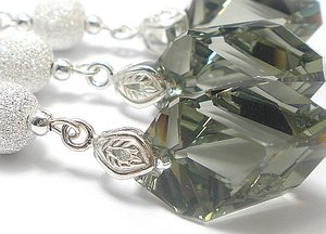 Kryształy piękny KOMPLET SREBRO CERTYFIKAT