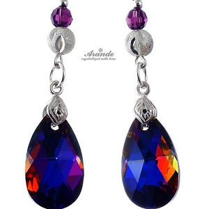 Kryształy Piękne Kolczyki Volcano Amethyst Srebro
