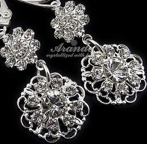 CRYSTALS CRYSTALS *CRYSTAL FEEL LUX* EARRINGS STERLING SILVER 925 CERTIFICATE