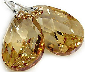 Kryształy Duże Kolczyki Golden Crystal 28mm