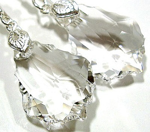 Kryształy Kolczyki Srebro - 22 mm - Barok Crystal