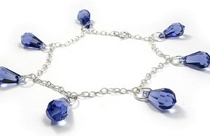 CRYSTALS CRYSTALS BRACELET TANZANITE DROPS STERLING SILVER CERTIFICATE