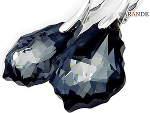 Kryształy 22mm Kolczyki Silver Night Srebro