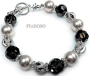 CRYSTALS CRYSTALS CREME NIGHT BRACELET STERLING SILVER CERTIFICATE