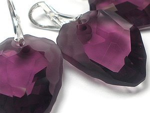 SWAROVSKI piękny komplet SREBRO ROCK Ametyst
