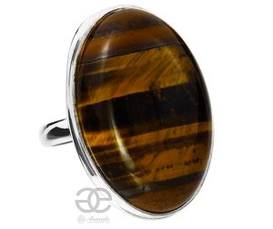 TIGER EYE BEAUTIFUL RING STERLING SILVER SIZE 18-19-20