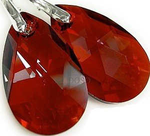 OKAZJA Kryształy NOWE piękne kolczyki RED MAGMA