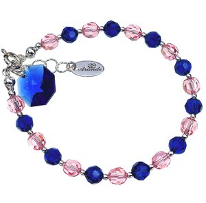 Kryształy Bransoletka Rose Dark Sapphire Srebro