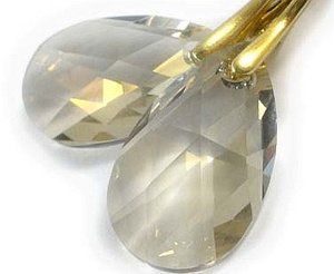Kryształy Piękne pozłacane kolczyki SREBRO 22SH