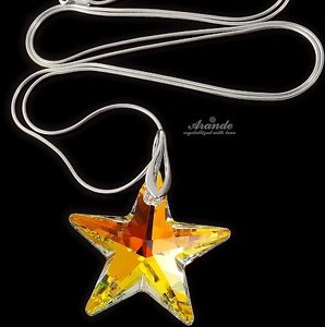 CRYSTALS CRYSTALS *AURORA STAR* NECKLACE STERLING SILVER CERTIFICATE HANDMADE