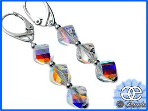 CRYSTALS EARRINGS AURORA HELIX STERLING SILVER