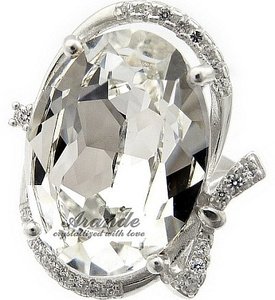 Kryształy Przepiękny Pierścionek Crystal Srebro