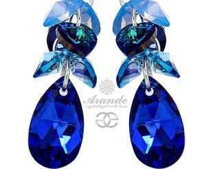 Kryształy piękne kolczyki BLUE COMET ZODIAC GRUDZIEŃ  SREBRO
