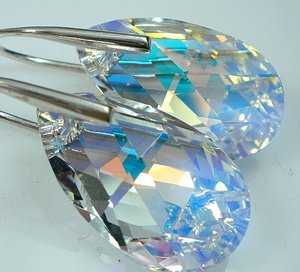 Kryształy piękne kolczyki SREBRO AB CERTYFIKAT