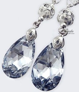 CRYSTALS UNIQUE EARRINGS PENDANT COMET STERLING SILVER 925