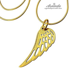 TRENDY NECKLACE *SENSATION WING* STERLING SILVER 24K GOLD PLATED