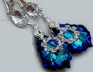 NOWE! Kryształy przepiękny komplet BLUE ORCHIDEA