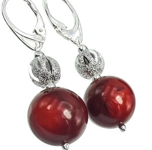 NATURAL CORAL BEAUTIFUL EARRINGS STERLING SILVER 925 (1)
