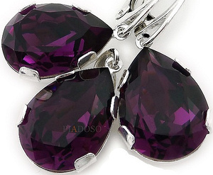 Kryształy Nowe Piękne Kolczyki Wisiorek Amethyst