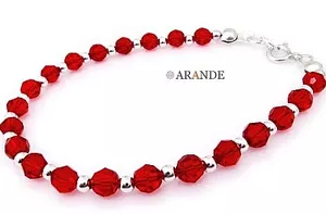Kryształy Piękna Bransoletka Red Crystal Srebro