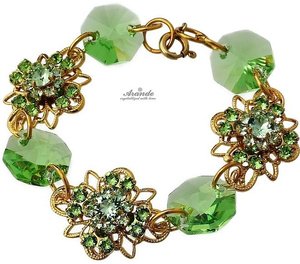 CRYSTALS CRYSTALS BRACELET *PERIDOT VENUE GOLD* 24K GOLD PLATED STERLING SILVER