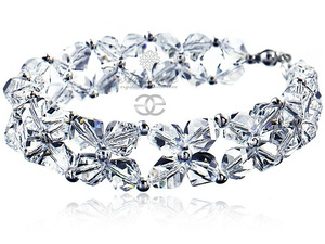 Kryształy Bransoletka Ślubna Crystal Helix Srebro