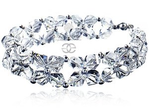 CRYSTALS CRYSTALS BEAUTIFUL WEDDING BRACELET CRYSTAL HELIX STERLING SILVER 925