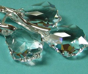 Kryształy piękny komplet SREBRO 16 mm CRYSTAL