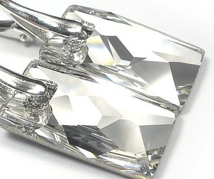 CRYSTALS BEAUTIFUL EARRINGS PENDANT CRYSTAL STERLING SILVER 925