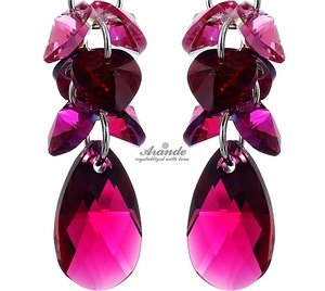 CRYSTALS CRYSTALS *RUBY ZODIAC* EARRINGS STERLING SILVER 925 CERTIFICATE