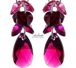 Kryształy Piękne Kolczyki Ruby Zodiac Lipiec Srebro 925