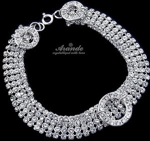 NOWE Kryształy Bransoletka CRYSTAL PAVE SREBRO