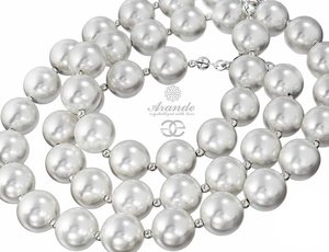 CRYSTALS BEAUTIFUL WHITE PEARL BRACELET AND NECKLACE STERLING SILVER 925