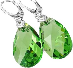 Kryształy Piękne Zielone Kolczyki Peridot Srebro
