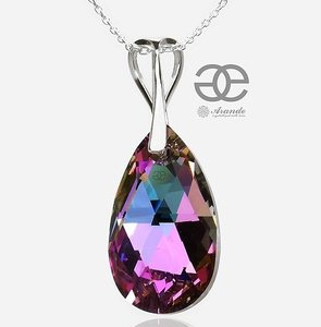 STERLING SILVER NECKLACE CRYSTALS CRYSTAL VITRAIL PENDANT BEST PRICE