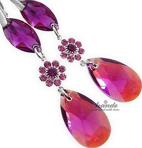 FUCHSIA BELLA EARRINGS UNIQUE CRYSTALS CRYSTALS