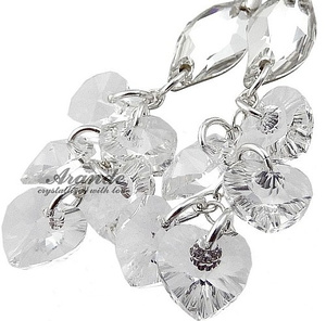Kryształy Długie Kolczyki Crystal Oryginał Srebro