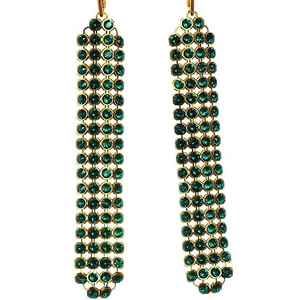 Kryształy Kolczyki Emerald Gold Crystallized